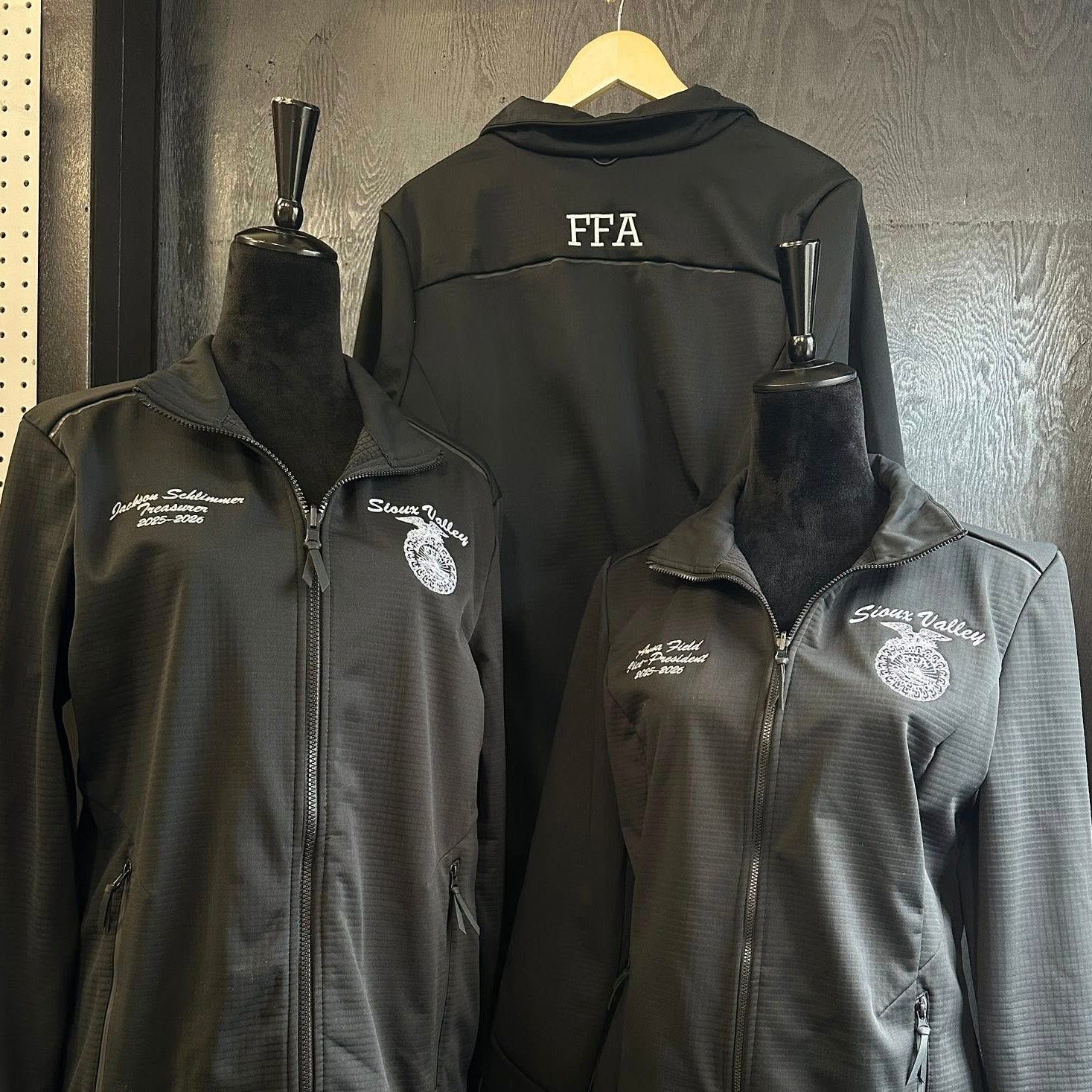 Custom FFA Jackets on Port Authority for local kids at public school in Volga, SD