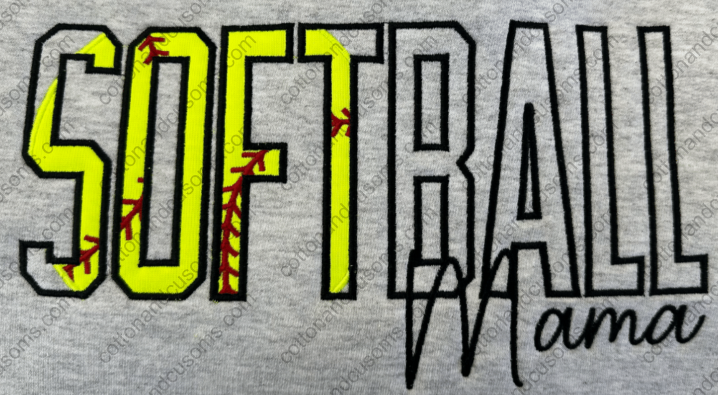 Softball/Softball Mama Applique Design