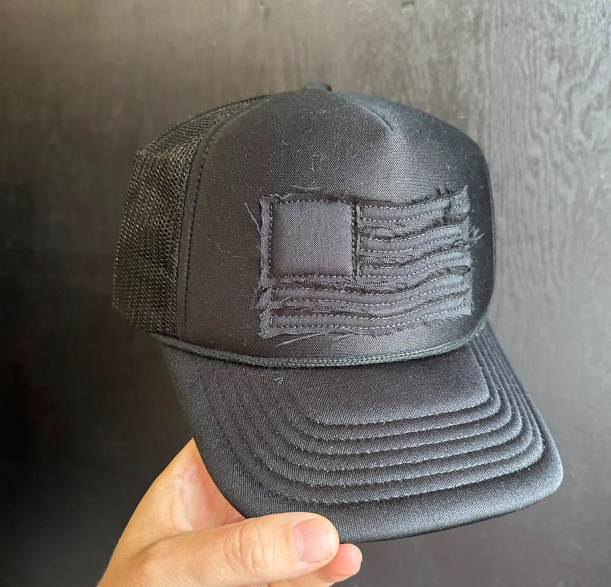 Blackout American Flag Hat