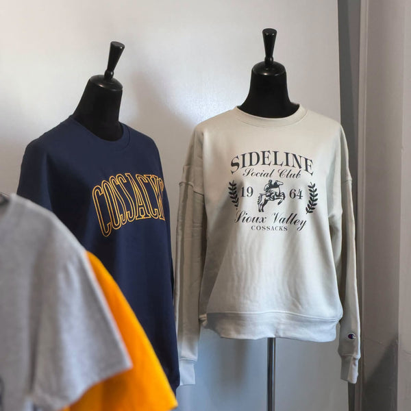 Sideline Social Club Crewneck and Embroidered Cossacks Crewneck