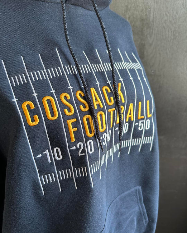Personalized football hoodie with stitched design Cotton & Customs